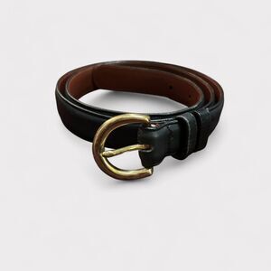 Vintage Women's Coach Leather Belt Navy with Brass Buckle Size Large L